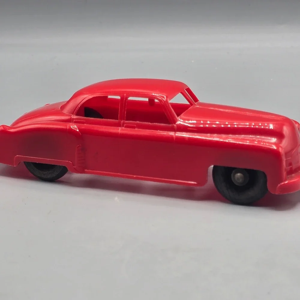 Vintage Irwin Hard Plastic Toy Cars Set Black Pickup Truck and Red Sedan